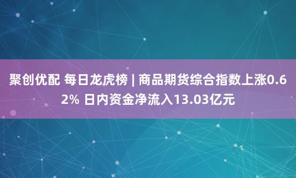 聚创优配 每日龙虎榜 | 商品期货综合指数上涨0.62% 日内资金净流入13.03亿元